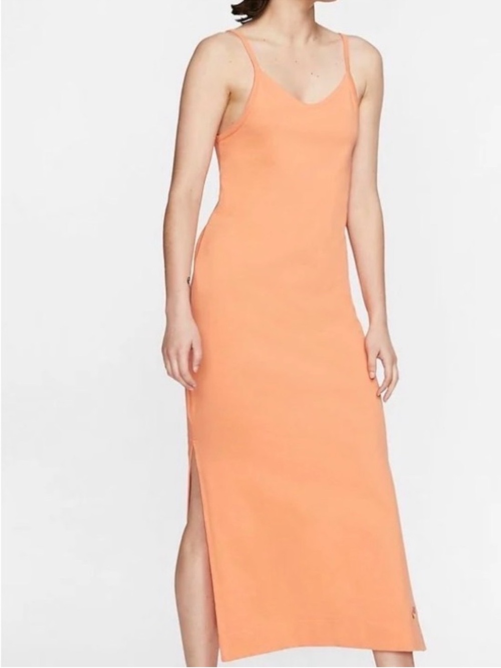 Nike Cotton Spaghetti Strap Side Slit Midi Dress
